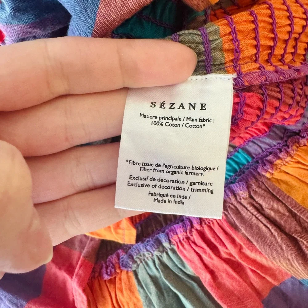 Sezane Multicolor Plaid Mini Dress - Orange, Pink, Blue, Green, Purple - Picture 9 of 11